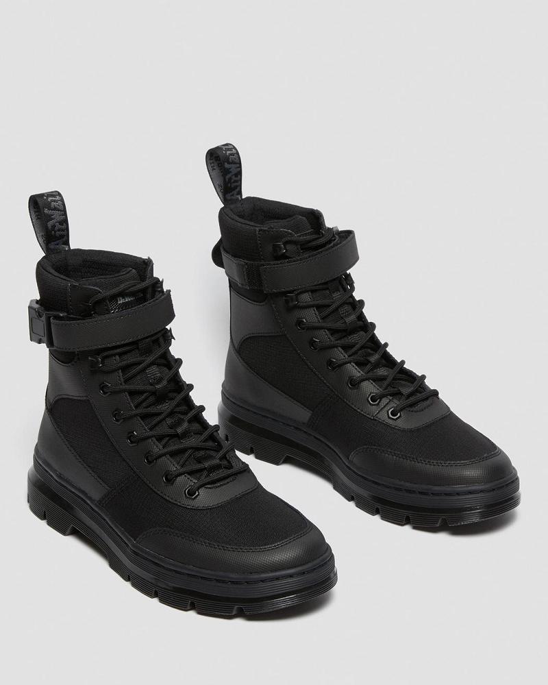 Black Men's Dr Martens Combs Tech Poly Ankle Boots | CA 440GSO